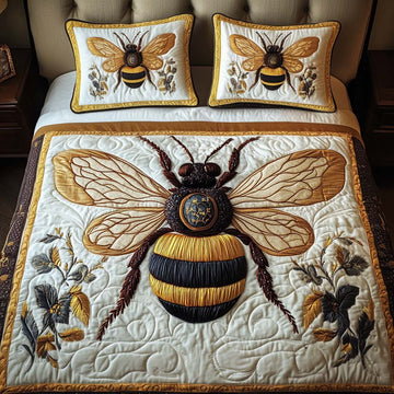 Petal Majesty 3-Piece Quilted Bedding Set