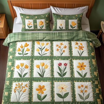 Pure Petals 3-Piece Quilted Bedding Set