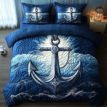Radiant Nautical 3-Piece Quilted Bedding Set