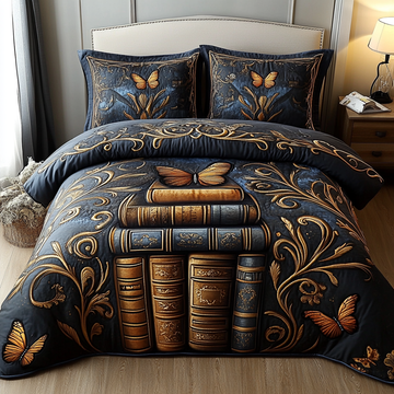 Regal Butterfly Tome 3-Piece Quilted Bedding Set