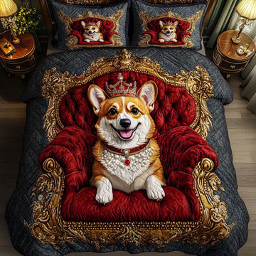 Regal Pup 3-Piece Quilted Bedding Set