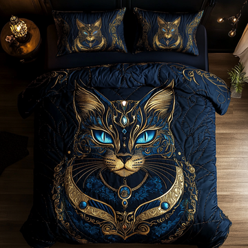 Royal Cat 3-Piece Quilted Bedding Set