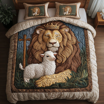 Royal Guardian Animal 3-Piece Quilted Bedding Set