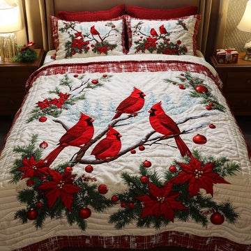 Ruby Reflections 3-Piece Quilted Bedding Set