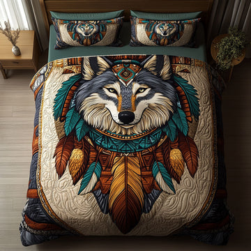 Sacred Alpha 3-Piece Quilted Bedding Set