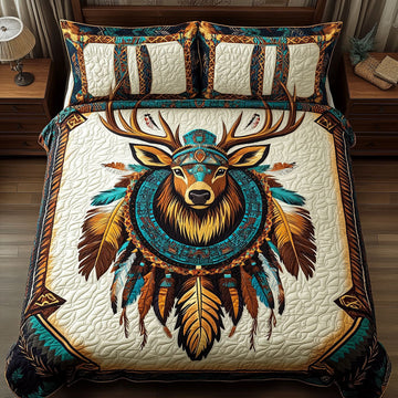 Sacred Antlers 3-Piece Quilted Bedding Set