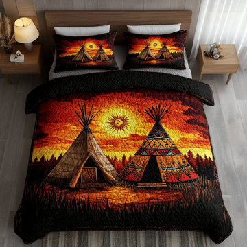 Sacred Patterns 3-Piece Quilted Bedding Set