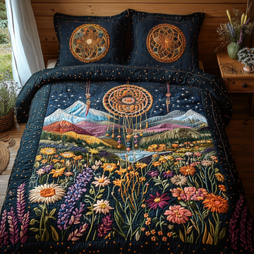 Sacred Web 3-Piece Quilted Bedding Set