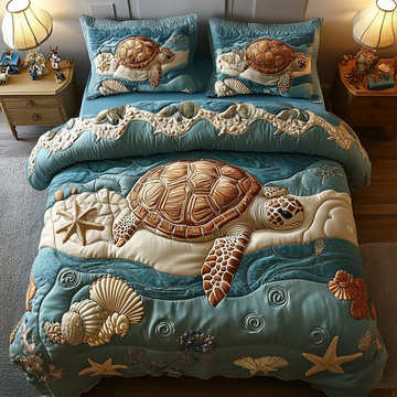 Sea Serenity Ocean 3-Piece Quilted Bedding Set