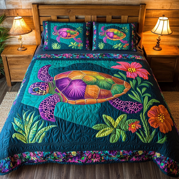 Sea Turtle Dreams 3-Piece Quilted Bedding Set