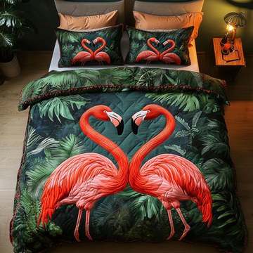 Serene Feather 3-Piece Quilted Bedding Set