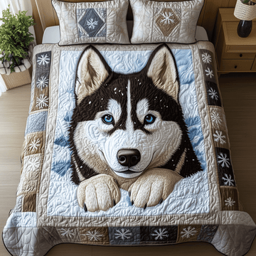 Siberian Snowflakes 3-Piece Quilted Bedding Set