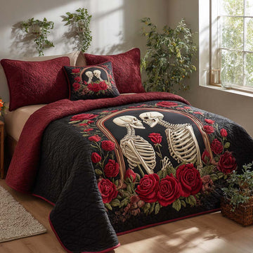 Skull Lovers 3-Piece Quilted Bedding Set