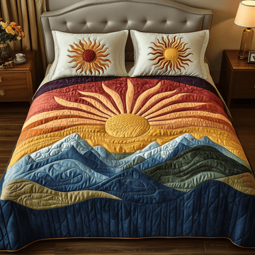 Solar Glow 3-Piece Quilted Bedding Set