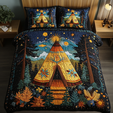 Southwest Spirit Bison 3-Piece Quilted Bedding Set