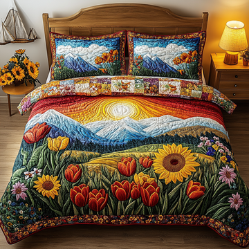 Spring Sunrise 3-Piece Quilted Bedding Set