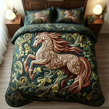 Stallion Spirit Animal 3-Piece Quilted Bedding Set