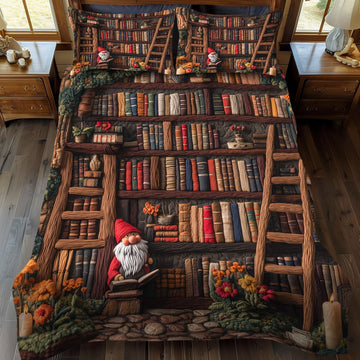 Storytime Gnome 3-Piece Quilted Bedding Set
