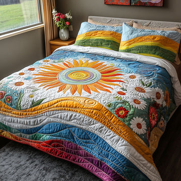 Sun Skies 3-Piece Quilted Bedding Set