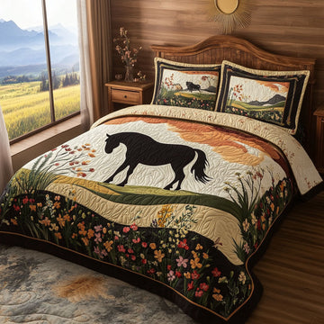 Sundown Stallion 3-Piece Quilted Bedding Set