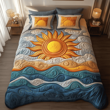 Sunlit Embrace 3-Piece Quilted Bedding Set