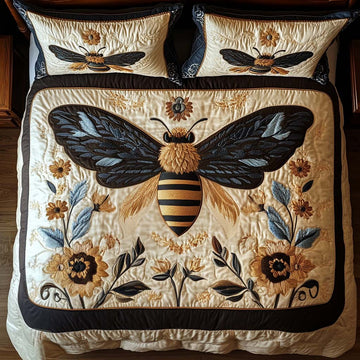 Sunlit Hive 3-Piece Quilted Bedding Set