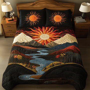 Sunlit Serenity 3-Piece Quilted Bedding Set