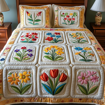 Sunny Garden 3-Piece Quilted Bedding Set