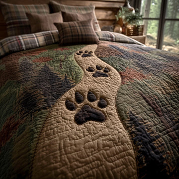 Timber Paw Trail 3-Piece Quilted Bedding Set