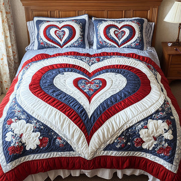 Timeless Love Blooms 3-Piece Quilted Bedding Set
