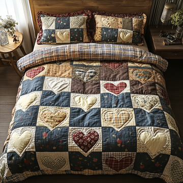 Timeless Love Patchwork 3-Piece Quilted Bedding Set