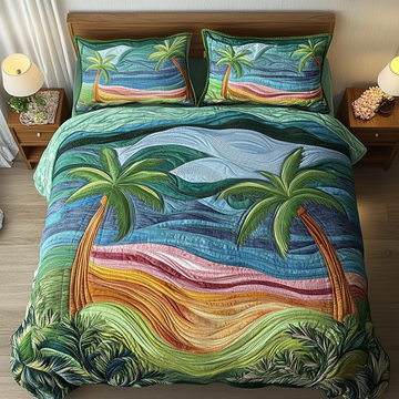 Tropical Dreams Hawaii 3-Piece Quilted Bedding Set