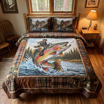 Trout Country 3-Piece Quilted Bedding Set