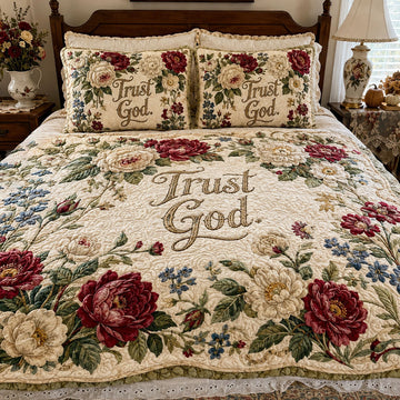 Trust In God 3-Piece Quilted Bedding Set