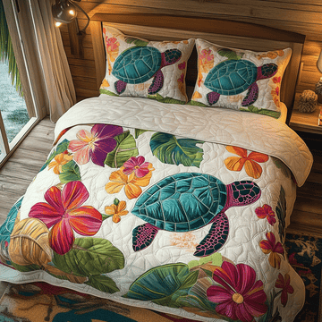 Turtle Lagoon 3-Piece Quilted Bedding Set