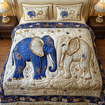 Valentine Elephants 3-Piece Quilted Bedding Set