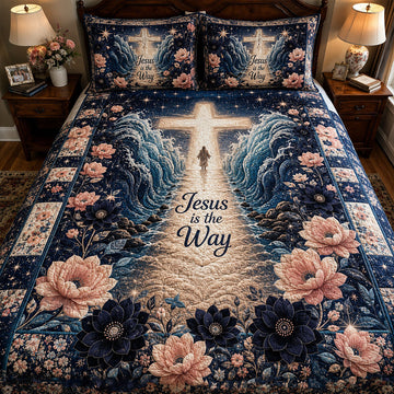 Walking In Faith 3-Piece Quilted Bedding Set