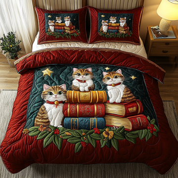 Whiskers And Tales 3-Piece Quilted Bedding Set