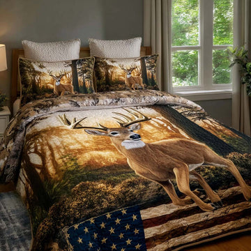 Wild Buck Autumn 3-Piece Quilted Bedding Set