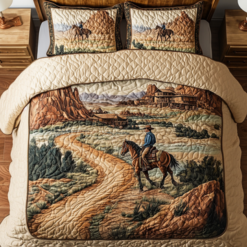 Wild Canyon Cowboy 3-Piece Quilted Bedding Set