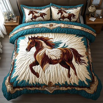 Wild Mustang Spirit 3-Piece Quilted Bedding Set