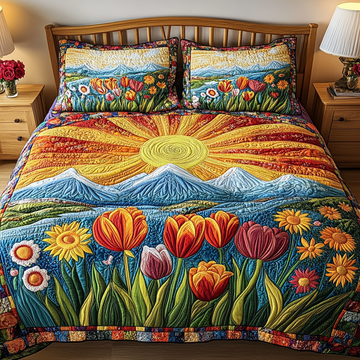 Wildflower Path 3-Piece Quilted Bedding Set