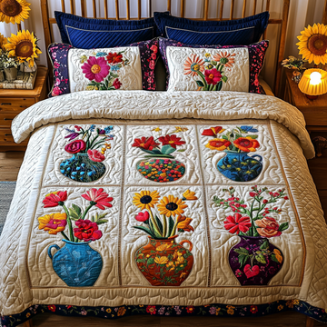 Wildflower Whispers 3-Piece Quilted Bedding Set