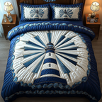 Beacon Glow Bedspread quilted 3-piece bedding set on a made bed with two matching pillow shams