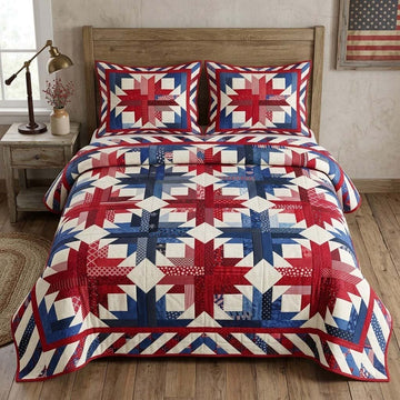 Colonial Cross 3-Piece Quilted Bedding Set