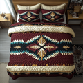 Desert Nights quilted 3-piece bedding set on a made bed with two matching pillow shams