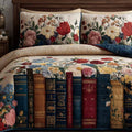 Floral Classics quilted 3-piece bedding set on a made bed with two matching pillow shams