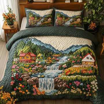 Forest Cottage 3-Piece Quilted Bedding Set