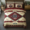 Golden Horizon Southwest quilted 3-piece bedding set on a made bed with two matching pillow shams
