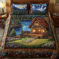 Harmony Lake quilted 3-piece bedding set on a made bed with two matching pillow shams